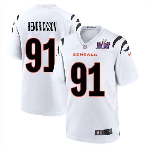 Trey Hendrickson 91 Cincinnati Bengals Super Bowl LVIII Men Away Limited Jersey - White