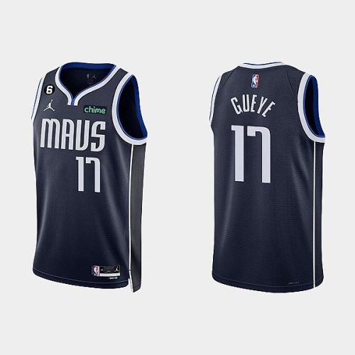 Dallas Mavericks 17 Mouhamadou Gueye 2022-23 Statement Edition Navy Men Jersey