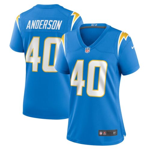 Stephen Anderson 40 Los Angeles Chargers Game Women Jersey - Powder Blue