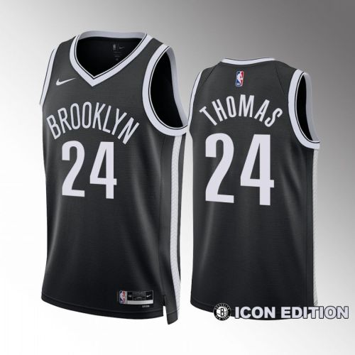 Brooklyn Nets Icon Edition Cam Thomas 24 Black Jersey 2022-23 Swingman