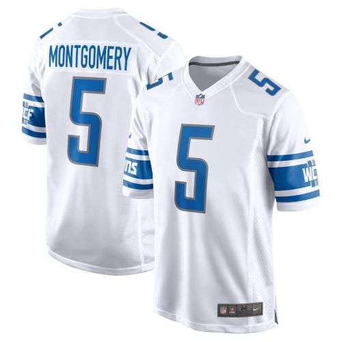 David Montgomery 5 Detroit Lions Men's Game Jersey - White