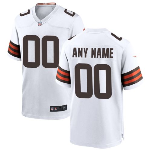 Cleveland Browns Custom Game Men Jersey - White