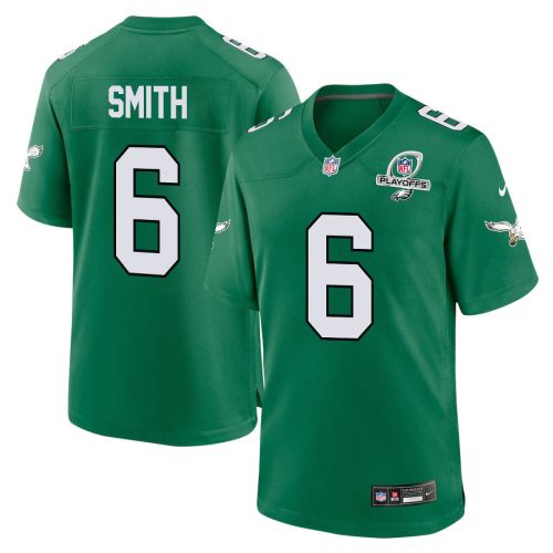 DeVonta Smith 6 Philadelphia Eagles 2023 Playoffs Patch Alternate Game Men Jersey - Kelly Green