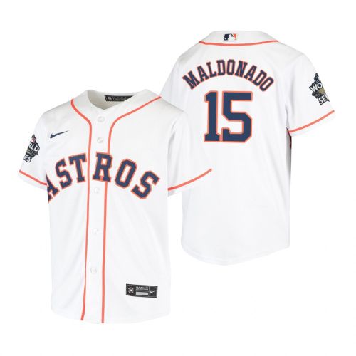 Youth Houston Astros Martin Maldonado 15 White 2022-23 World Series Jersey