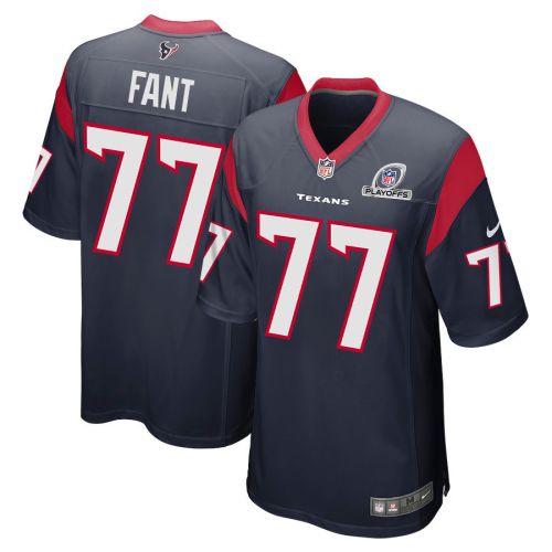 George Fant 77 Houston Texans 2023 Playoffs Patch Game Men Jersey - Navy