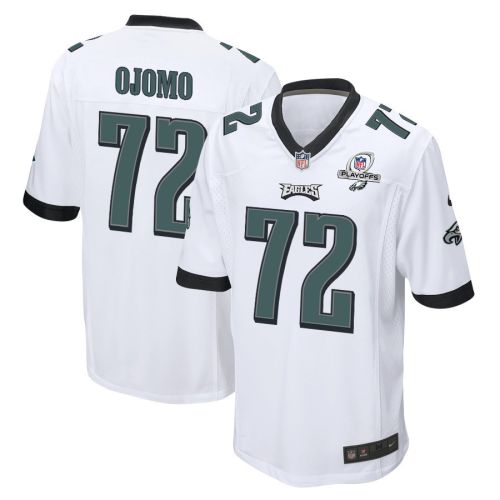 Moro Ojomo 72 Philadelphia Eagles 2023 Playoffs Patch Game Men Jersey - White