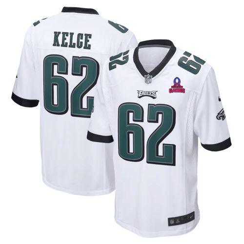 Jason Kelce 62 Philadelphia Eagles 2024 Pro Bowl Patch Game Men Jersey - White