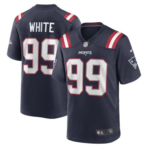 Keion White 99 New England Patriots 2023 Draft Pick Game Men Jersey - Navy