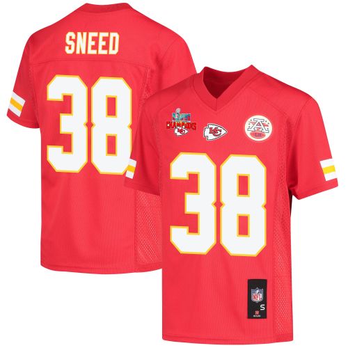 L'Jarius Sneed 38 Kansas City Chiefs Super Bowl LVII Champions 3 Stars Youth Game Jersey - Red