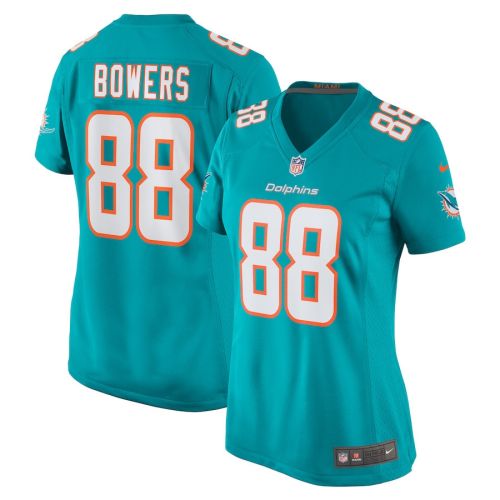 Nick Bowers 88 Miami Dolphins Women Team Game Jersey - Aqua