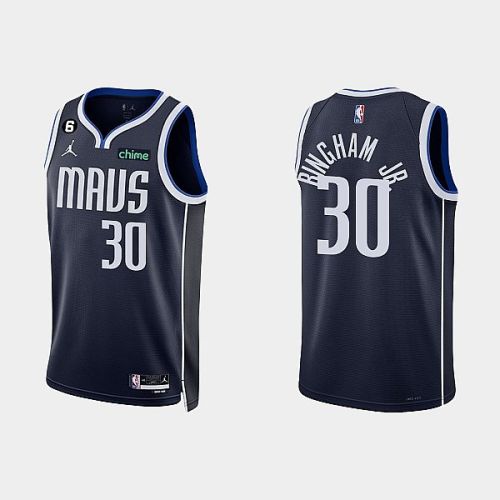 Dallas Mavericks 30 Marcus Bingham Jr. 2022-23 Statement Edition Navy Men Jersey