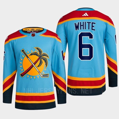 Florida Panthers 2023 Reverse Retro 2.0 Colin White 6 Blue Primegreen Jersey Men's