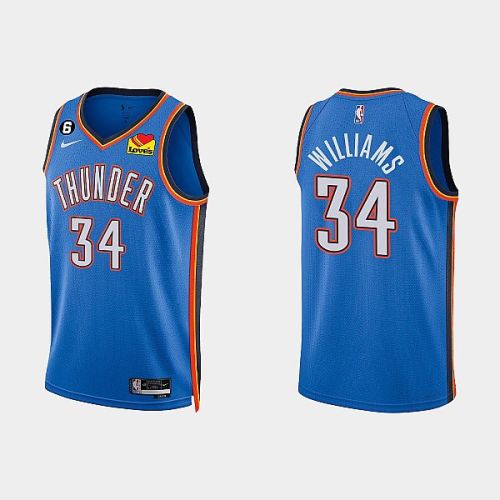 Oklahoma City Thunder 34 Kenrich Williams 2022-23 Icon Edition White Men Jersey