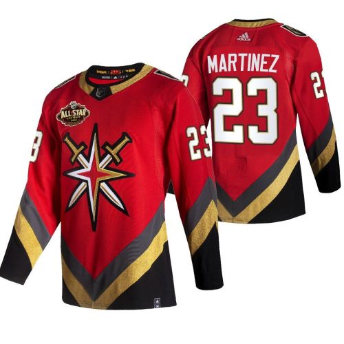 Men Vegas Golden Knights 23 Alec Martinez 2023 All-Star Red Jersey Reverse Retro Jersey