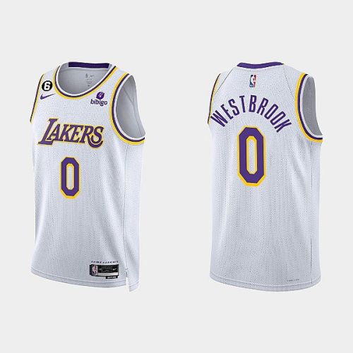 Los Angeles Lakers Russell Westbrook 0 2022-23 Association Edition White Men Jersey Swingman