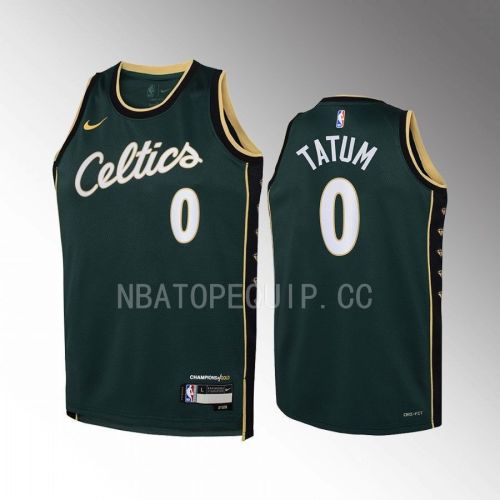 Boston Celtics Jayson Tatum 0 City Edition Green Youth Jersey Swingman