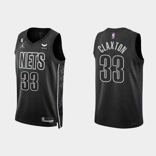 Brooklyn Nets Nicolas Claxton 33 Black 2022-23 Statement Edition Men Jersey