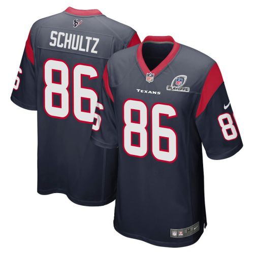 Dalton Schultz 86 Houston Texans 2023 Playoffs Patch Game Men Jersey - Navy