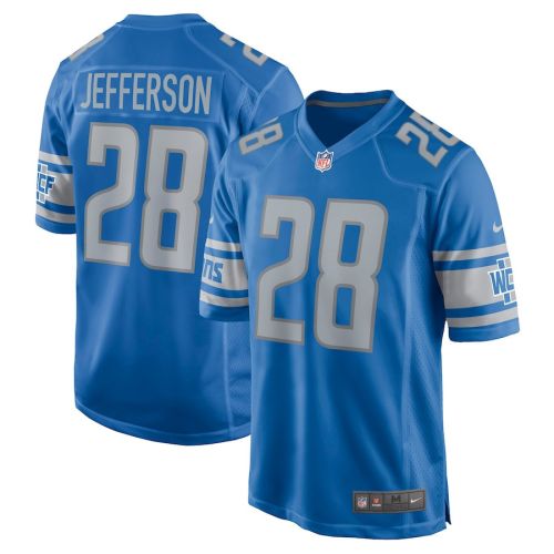 Jermar Jefferson 28 Detroit Lions Men's Game Jersey - Blue