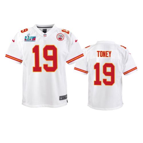 Kadarius Toney 19 Kansas City Chiefs Super Bowl LVII Game Jersey - Youth White