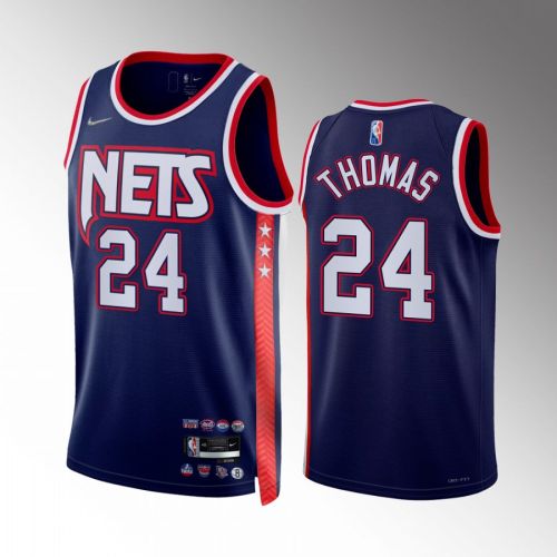 Cam Thomas 24 Brooklyn Nets Blue City Edition Jersey 75th Diamond