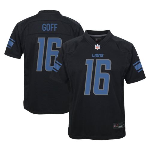 Jared Goff 16 Detroit Lions YOUTH Fashion Game Jersey - Black