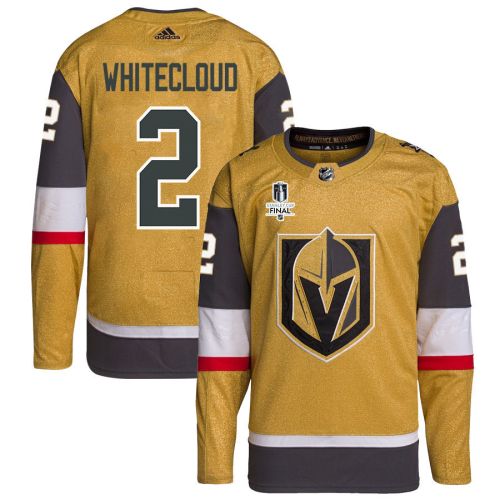 Zach Whitecloud 2 Vegas Golden Knights Stanley Cup 2023 Final Patch Home Breakaway Men Jersey - Gold