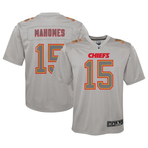 Patrick Mahomes 15 Kansas City Chiefs Youth Atmosphere Game Jersey - Gray