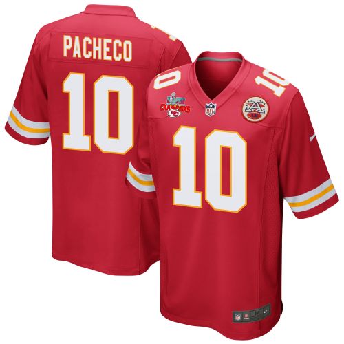 Isiah Pacheco 10 Kansas City Chiefs Super Bowl LVII Champions 3 Stars Men Game Jersey - Red