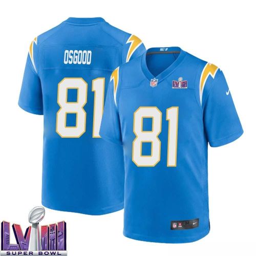 Kassim Osgood 81 Los Angeles Chargers Super Bowl LVIII Men Home Game Jersey - Powder Blue