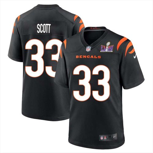 Nick Scott 33 Cincinnati Bengals Super Bowl LVIII Men Home Limited Jersey - Black