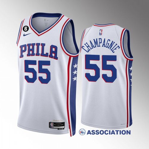 Julian Champagnie 55 Philadelphia 76ers White Association Edition 2022-23 Jersey Swingman