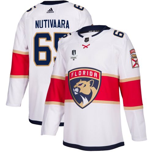 Florida Panthers Markus Nutivaara 65 Away 2023 Stanley Cup Final Breakaway Men Jersey - White