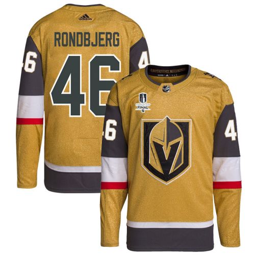 Jonas Rondbjerg 46 Vegas Golden Knights Stanley Cup 2023 Final Patch Home Breakaway Men Jersey - Gold