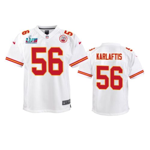 George Karlaftis 56 Kansas City Chiefs Super Bowl LVII Game Jersey - Youth White