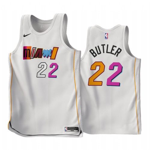 Miami Heat Jimmy Butler 2022-23 City Edition White 22 Jersey - Men Jersey