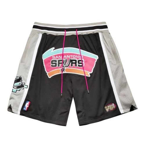 San Antonio Spurs NBA Retro Shorts - Black/Grey