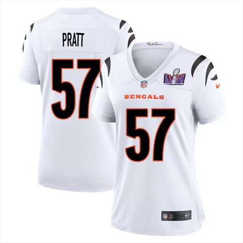 Germaine Pratt 57 Cincinnati Bengals Super Bowl LVIII Women Away Limited Jersey - White