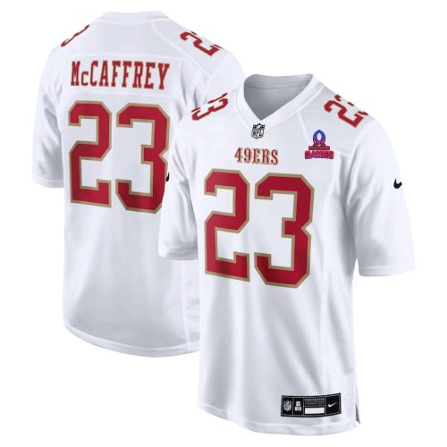 Christian McCaffrey 23 San Francisco 49ers 2024 Pro Bowl Patch Fashion Game Men Jersey - Tundra White