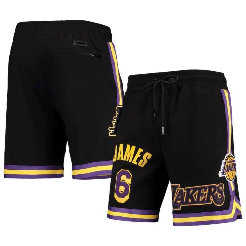 LeBron James 6 Los Angeles Lakers Black Team Player Shorts - Men