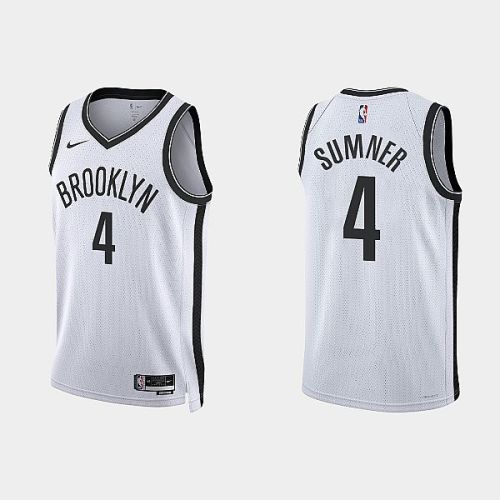 Brooklyn Nets Edmond Sumner 4 2022-23 Association Edition White Men Jersey Swingman