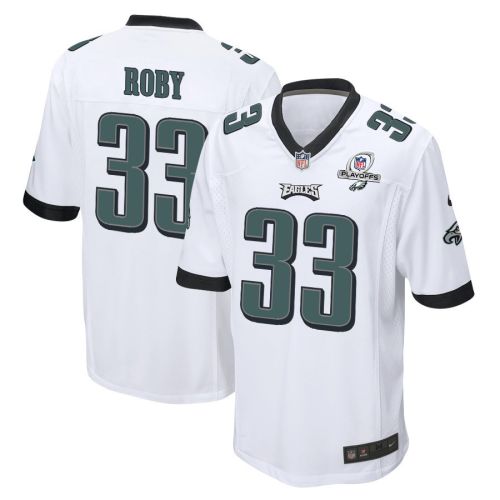 Bradley Roby 33 Philadelphia Eagles 2023 Playoffs Patch Game Men Jersey - White