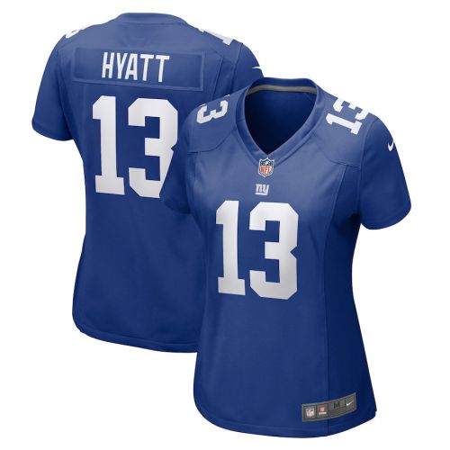 Jalin Hyatt 13 New York Giants Women Team Game Jersey - Royal