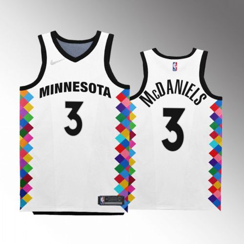 Minnesota Timberwolves Jaden McDaniels 3 2022-23 City Edition White Jersey Bob Dylan