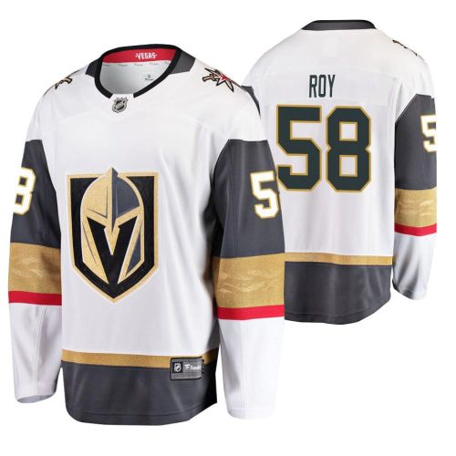 Men Vegas Golden Knights Nicolas Roy 58 Jersey Men Away Breakaway Player Jersey