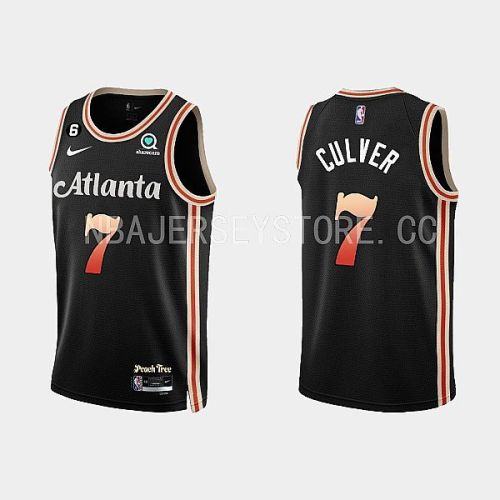 Atlanta Hawks 7 Jarrett Culver 2022-23 City Edition Black Men Jersey