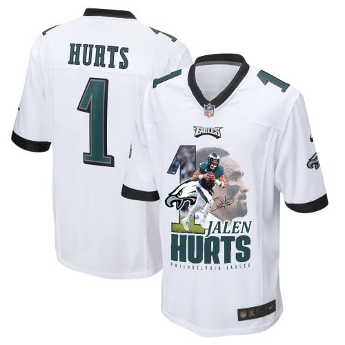 Jalen Hurts 1 Philadelphia Eagles Brilliance Game Jersey - Men, White