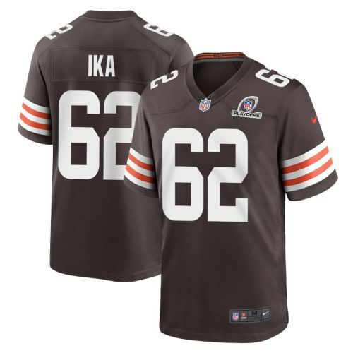 Siaki Ika 62 Cleveland Browns 2023 Playoffs Patch Game Men Jersey - Brown