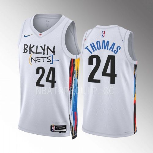 Brooklyn Nets Cam Thomas 24 2022-23 City Edition White Jersey Swingman