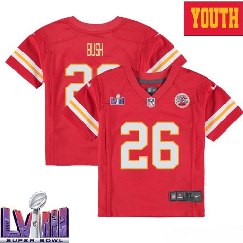 Deon Bush 26 Kansas City Chiefs Super Bowl LVIII YOUTH Home Game Jersey - Red